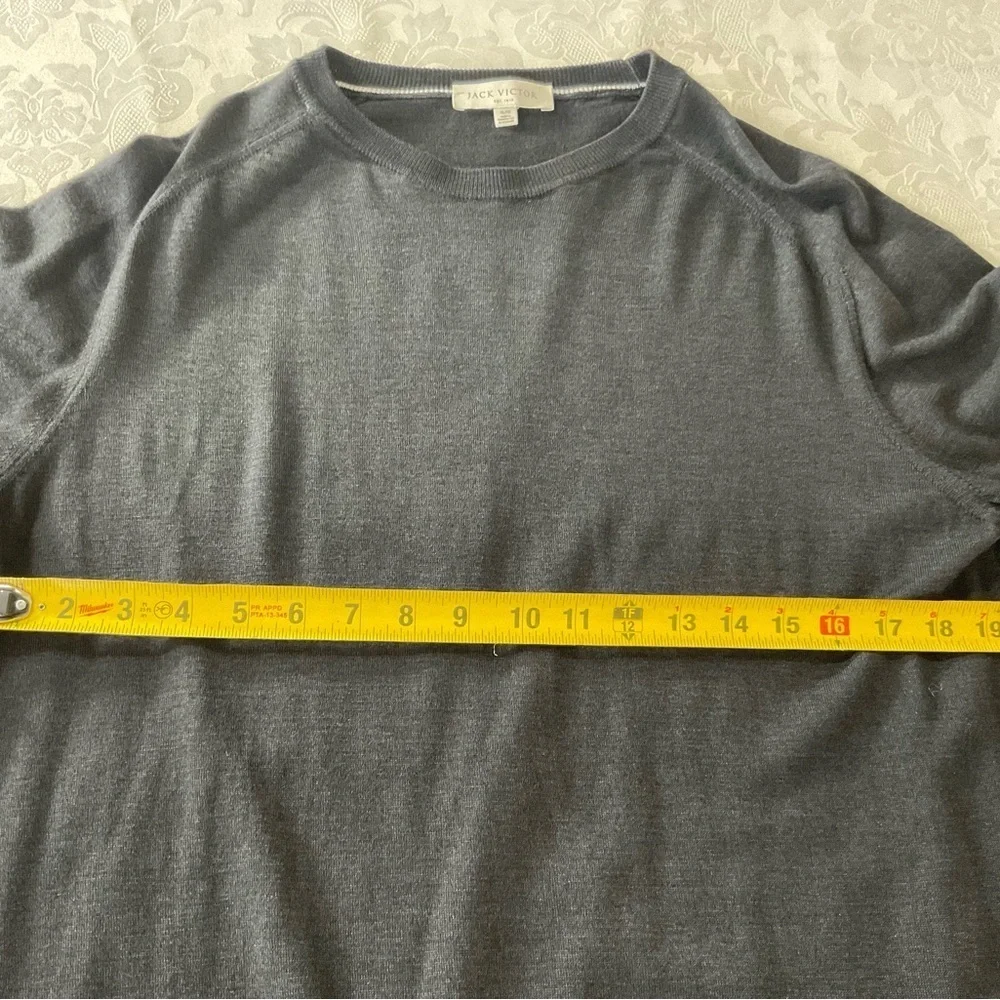 Jack Victor Black Virgin Wool Long Sleeve Crewneck Sweater Men’s Size XL/TG